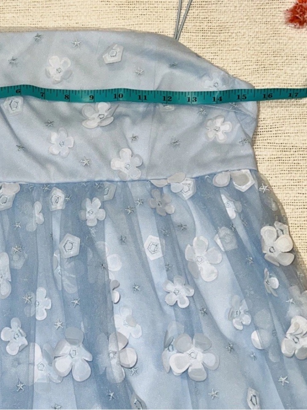 Altar’d State Aurora Floral Mesh Babydoll Dress Baby Blue Size Medium - Picture 10 of 16